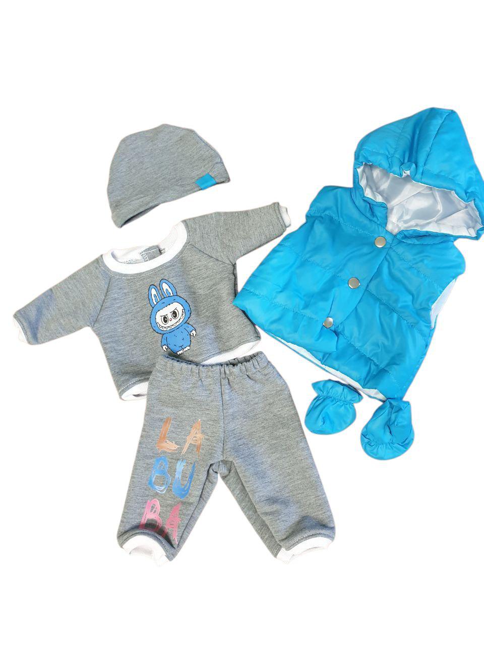 Одежда для куклы с жилеткой Baby Born 40–43 см LABUBA Серо-голубой (144)