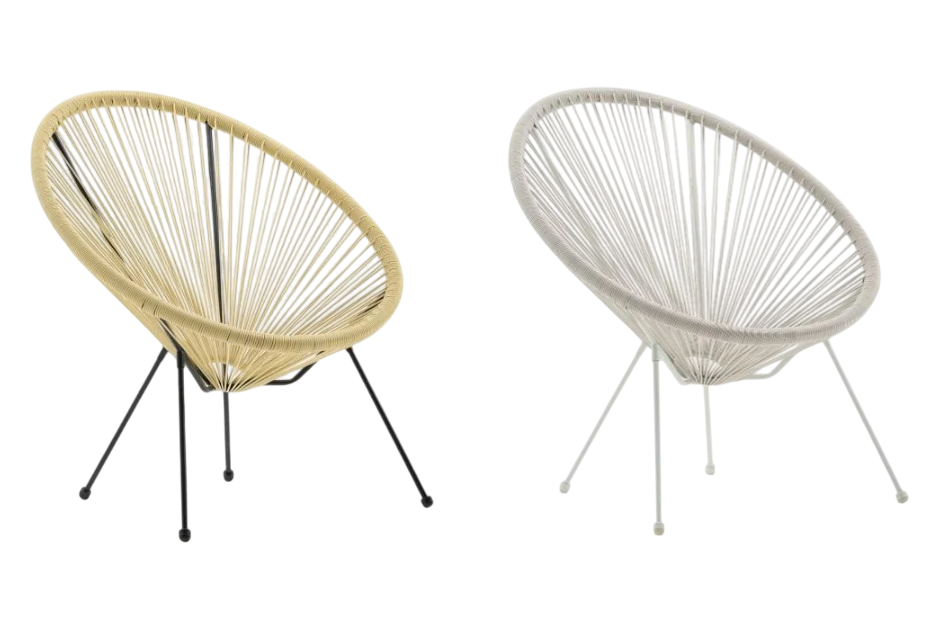 Лаунж-стул сталь/полиэтилен 72х83х80 см 2 шт. (7430710d)