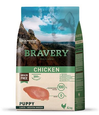 Корм беззерновой для щенков Bravery Puppy Large/Medium Breeds 4 кг (1658992956)