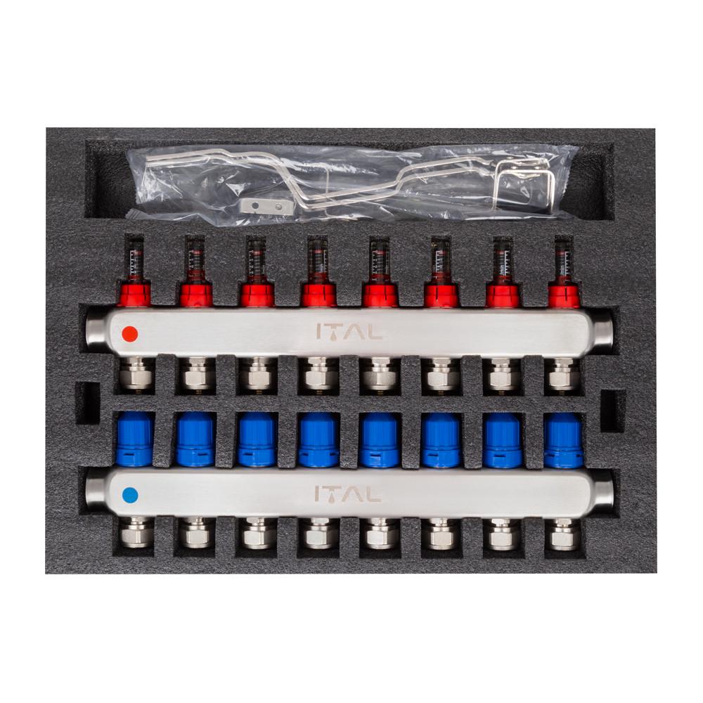 Коллекторный блок с расходомерами Ital HC1-08 x 3/4"Ek нержавеющая сталь - фото 3 Коллекторный блок с расходомерами Ital HC1-08 x 3/4"Ek нержавеющая сталь - фото 3