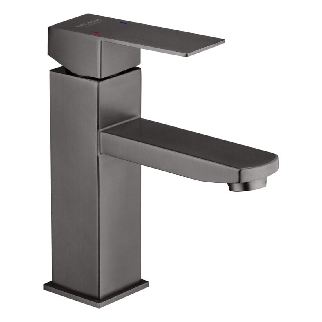 Змішувач для раковини Kroner KRP Edelstahl Kubus PVD010 одноважільний Графіт матовий (CV035909)