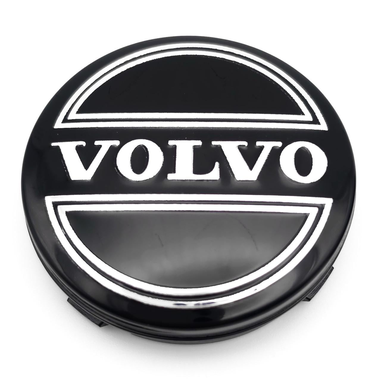 Ковпачок заглушка маточини колеса Volvo 64 мм тип 1 Чорний/Хром тип 2 (3006932732)
