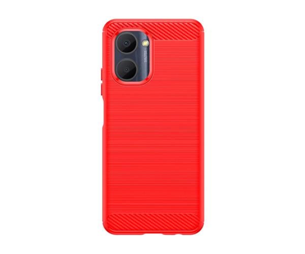 Чехол накладка Polished Carbon для Realme C30 / C30s / Narzo 50i Prime Красный