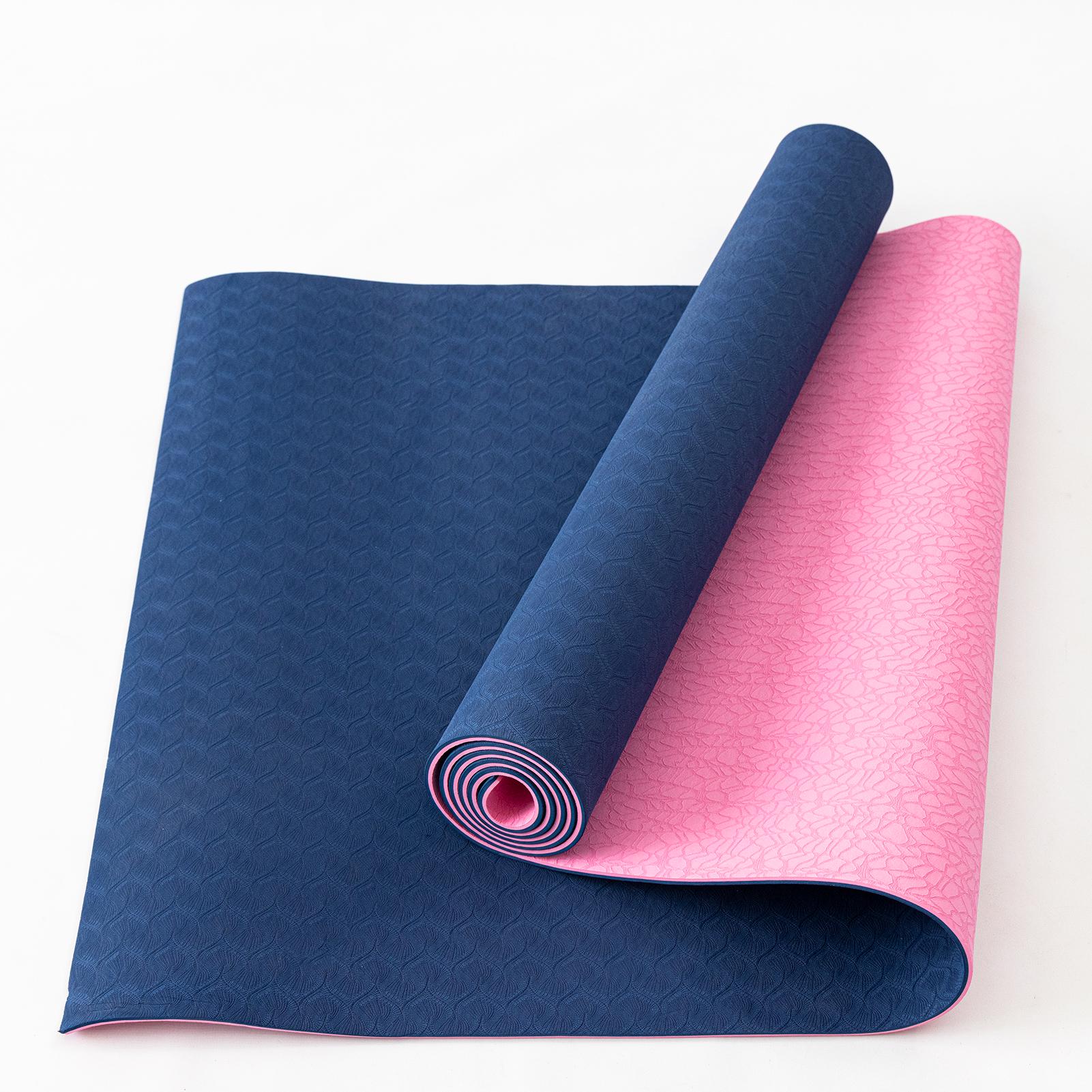 Килимок для йоги та фітнесу OSPORT Yoga ECO Pro 4 мм Синьо-рожевий (OF-0083)