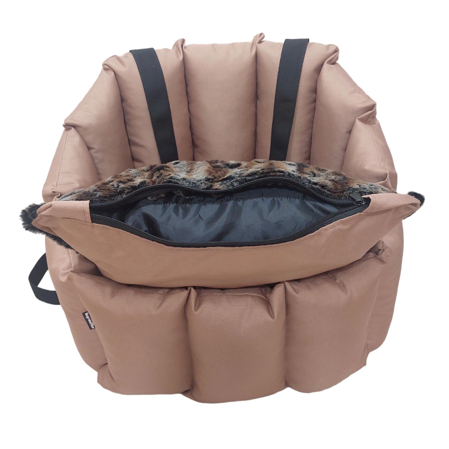 Кресло автомобильное для собак Huge and Tiny 50x45 см Карамельный - фото 5