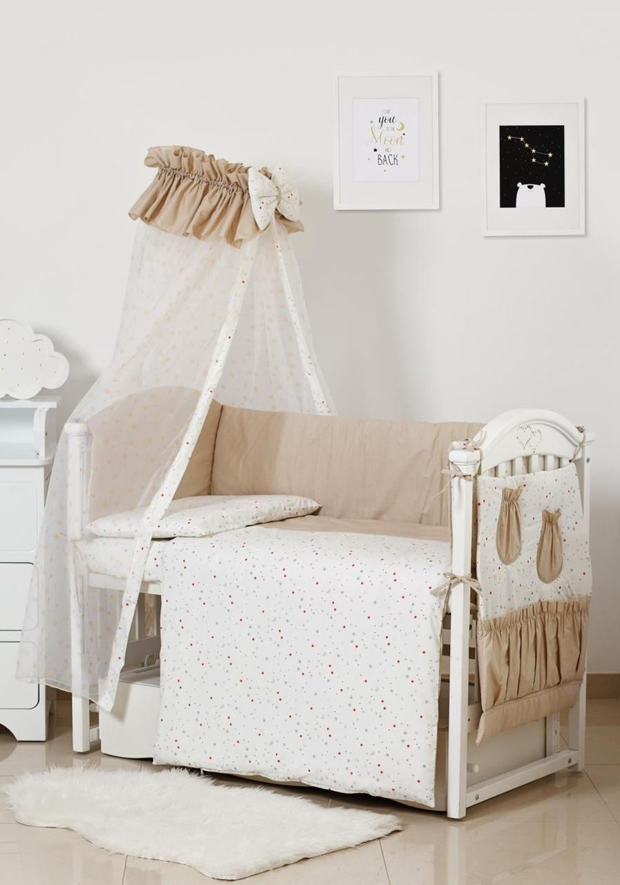 Комплект постельного белья детский Twins Standard New Звездочка 8 элементов Бежевый