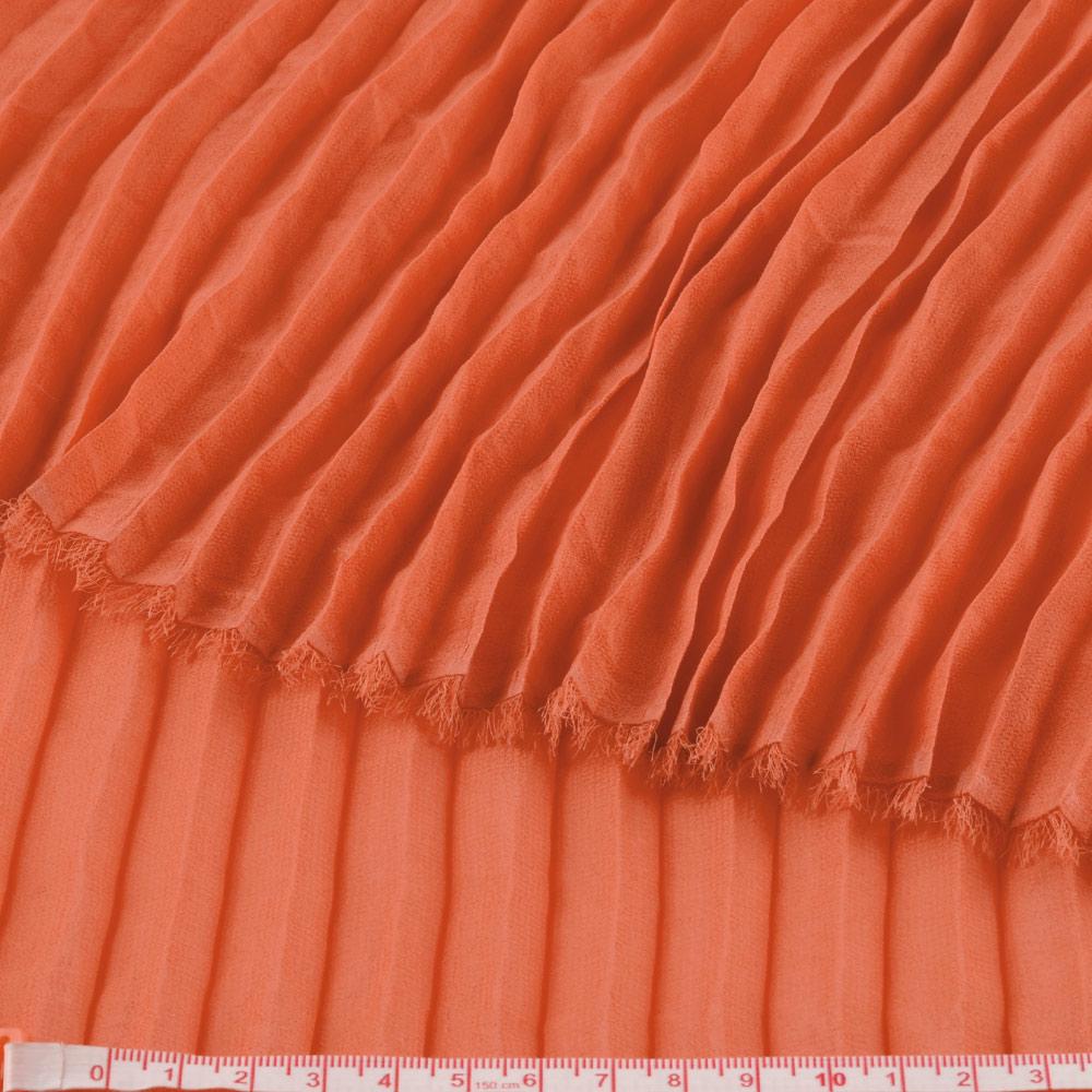 Ткань креп гофре в натянутом виде ширина 140 см Оранжевый (11416.009) - фото 2 Ткань креп гофре в натянутом виде ширина 140 см Оранжевый (11416.009) - фото 2
