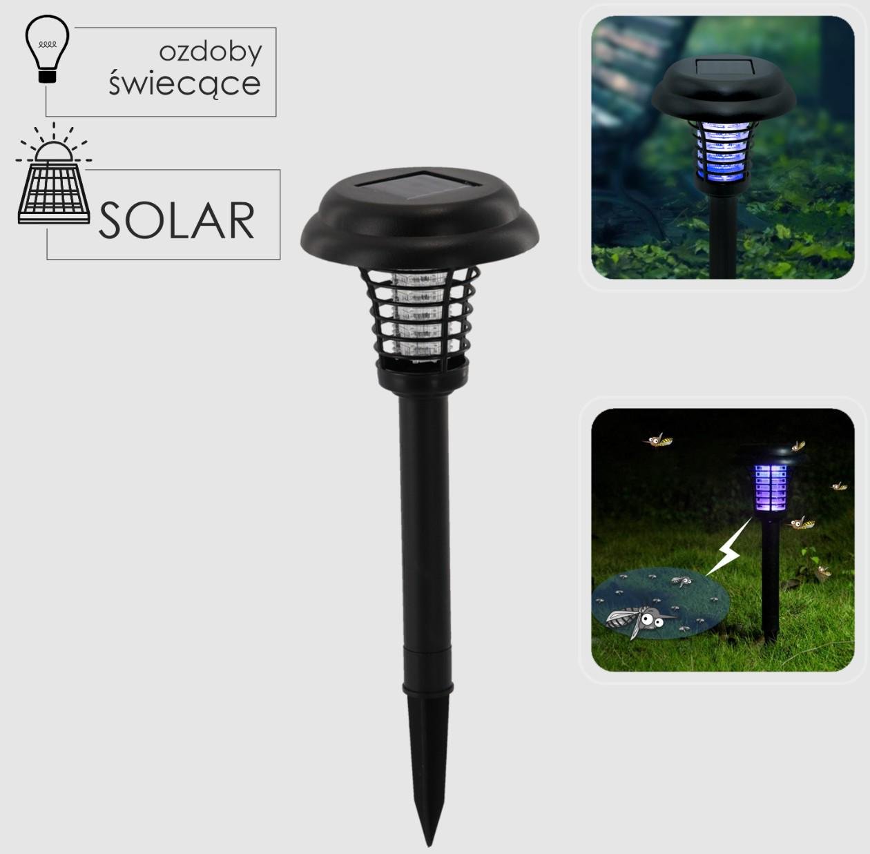 Фонарь солнечный садовый Garden Line SOL6117 для освещения и уничтожения насекомых 13,8x13,8x42 см (24723164) - фото 2 Фонарь солнечный садовый Garden Line SOL6117 для освещения и уничтожения насекомых 13,8x13,8x42 см (24723164) - фото 2