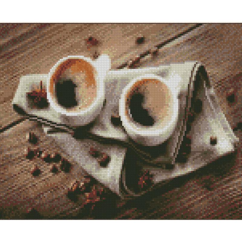 Алмазная мозаика Strateg Крепкий кофе на двоих 30х40 см (KB051)