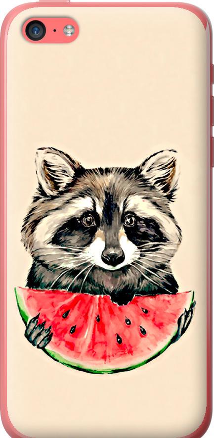 Чохол на iPhone 5c Єнотик з кавуном (4605t-23-42517)