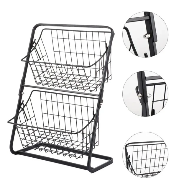 Органайзер для кухні на 2 кошики універсальний металевий - фото 3 Органайзер для кухні на 2 кошики універсальний металевий - фото 3