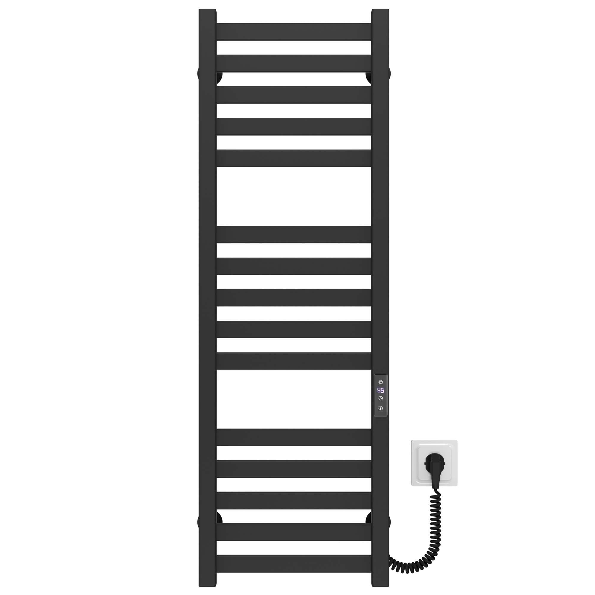 Рушникосушарка електрична Deffi Magnus П15 JD04 праве підключення нержавіюча сталь 400х1000 мм Чорний (A.MA.100.40.15.E.B.R.2)