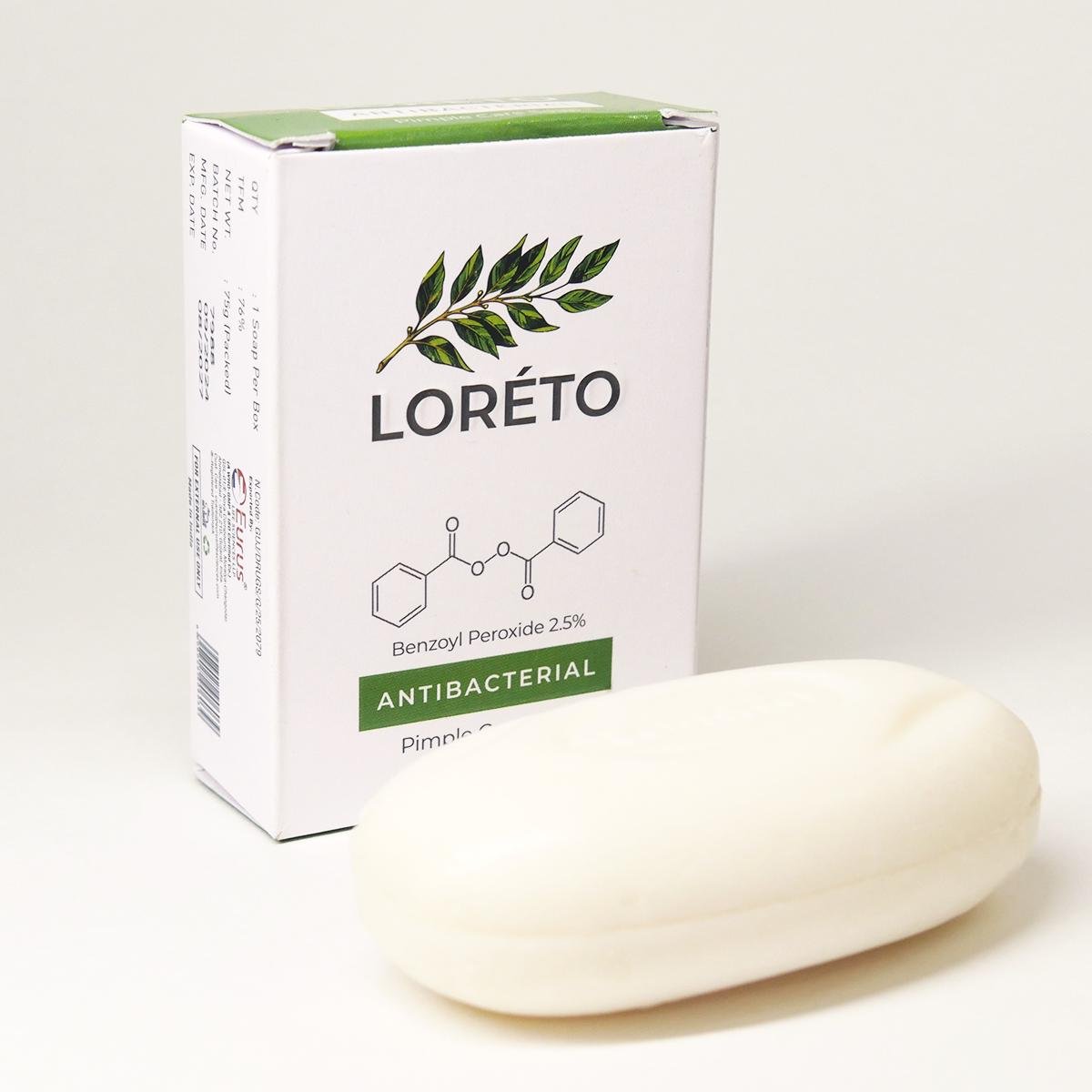 Мило антибактеріальне LORETO проти акне з бензоїл пероксидом 2,5% (8908022906039) Мило антибактеріальне LORETO проти акне з бензоїл пероксидом 2,5% (8908022906039)