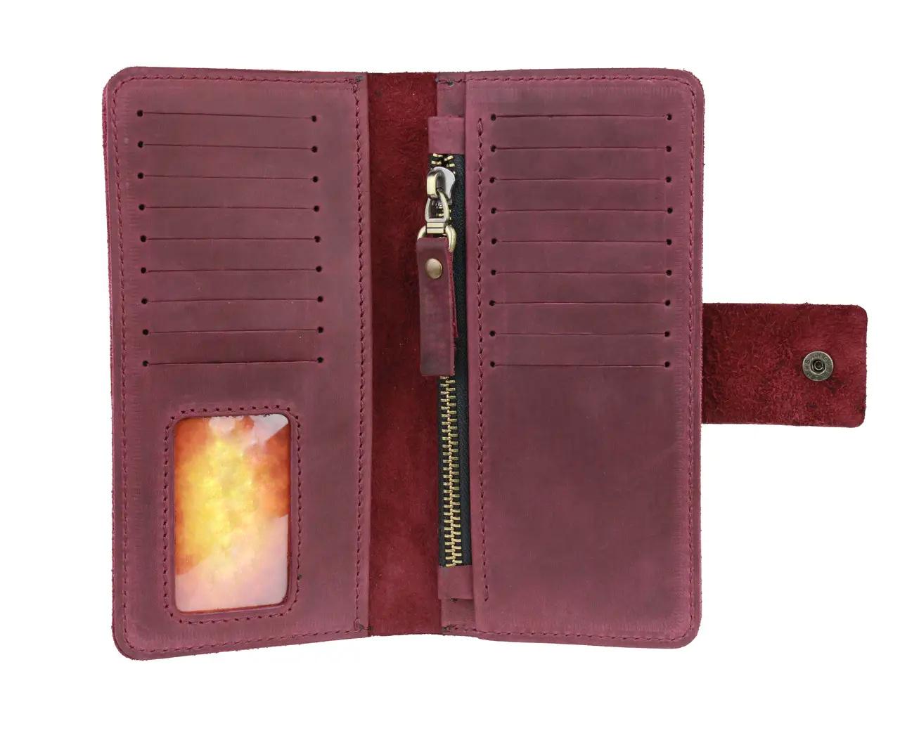 Гаманець FREESKIN шкіряний 19х9,5х1 см Марсала - фото 2 Гаманець FREESKIN шкіряний 19х9,5х1 см Марсала - фото 2
