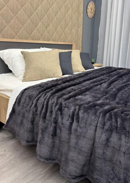 Покривало плюш Soft Night в смужку 200х230 см Графітовий (87-133) - фото 7 Покривало плюш Soft Night в смужку 200х230 см Графітовий (87-133) - фото 7