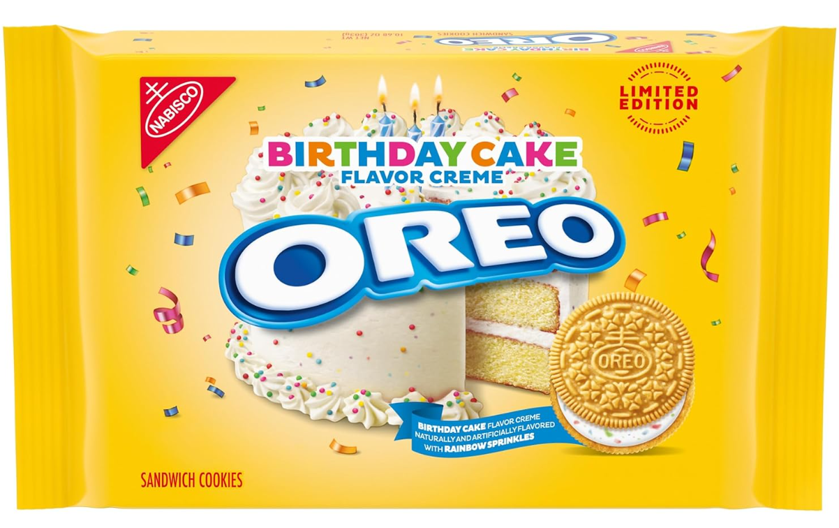 Печиво OREO Golden Birthday Cake Creme Sandwich Cookies Limited Edition 303 г (2623502829)