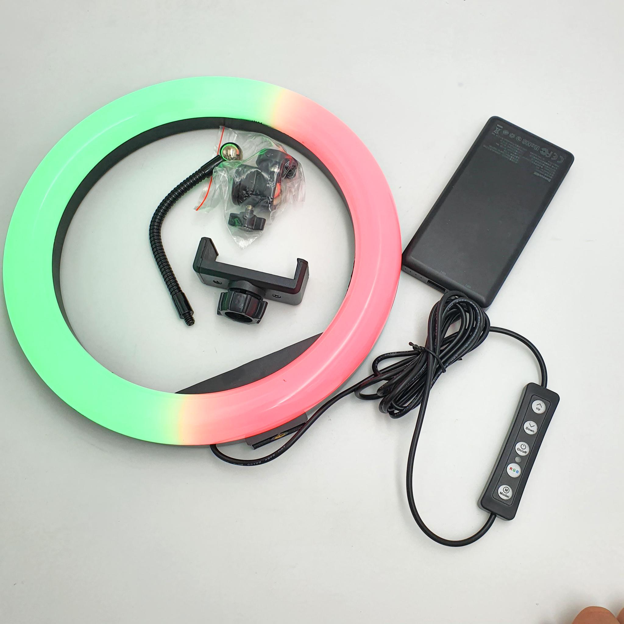 Кольцевая LED лампа с пультом 36см RGB 8 цветов кольцевой свет RING LIGHT MJ36 - фото 11