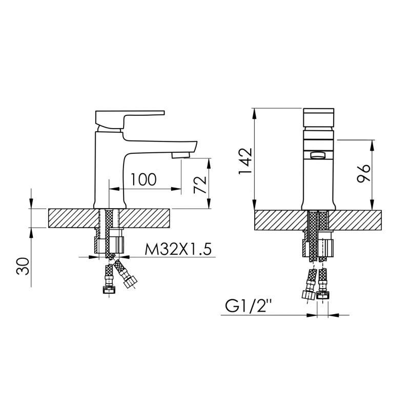 Змішувач для раковини Lidz Wawel 001 k35 LDWAW001CRM45387 Chrome - фото 2