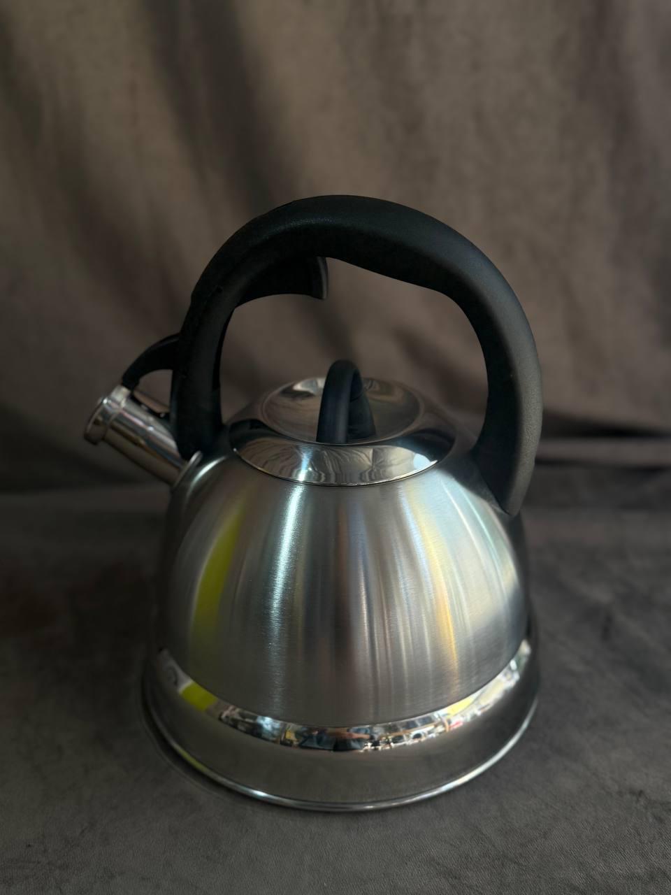 Чайник для плиты Maestro MR-1329 со свистком из нержавеющей стали 2,9 л Стальной (MR-1329)