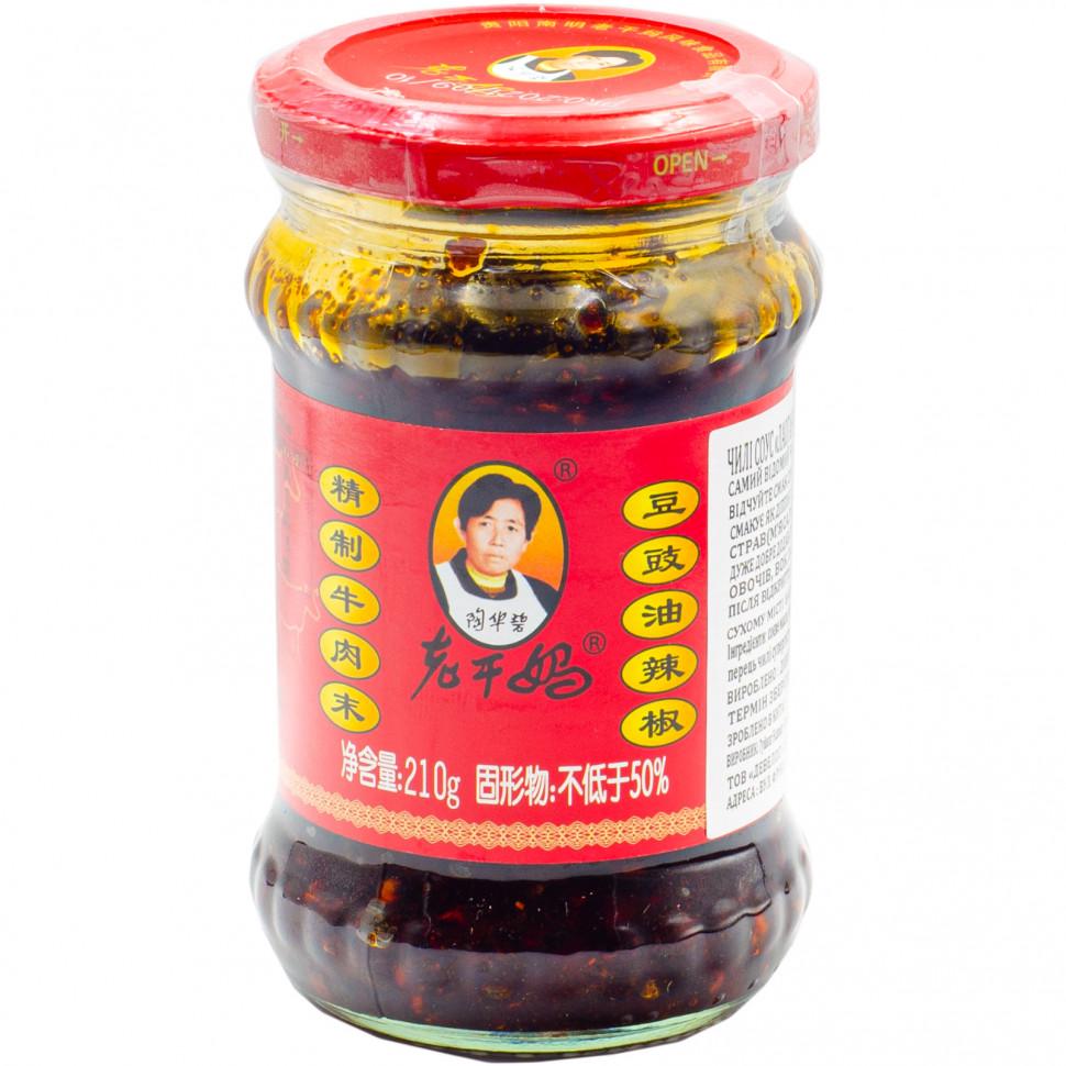 Соус чили Lao Gan Ma с луком и перцем чили в масле 210 г Соус чили Lao Gan Ma с луком и перцем чили в масле 210 г