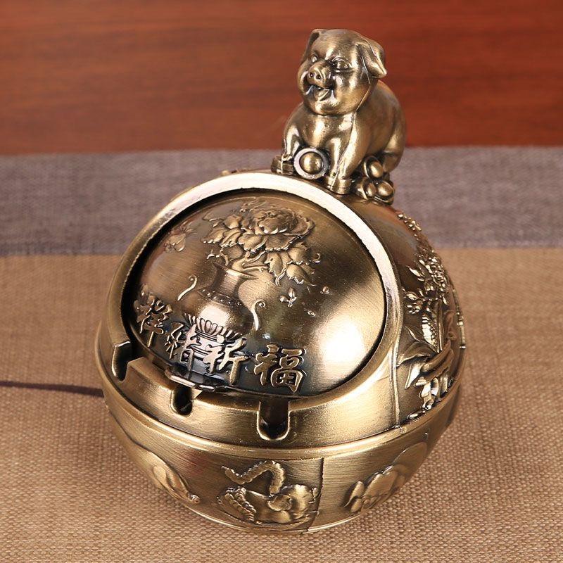 Пепельница металлическая Свинья Латунь (Арт1132)