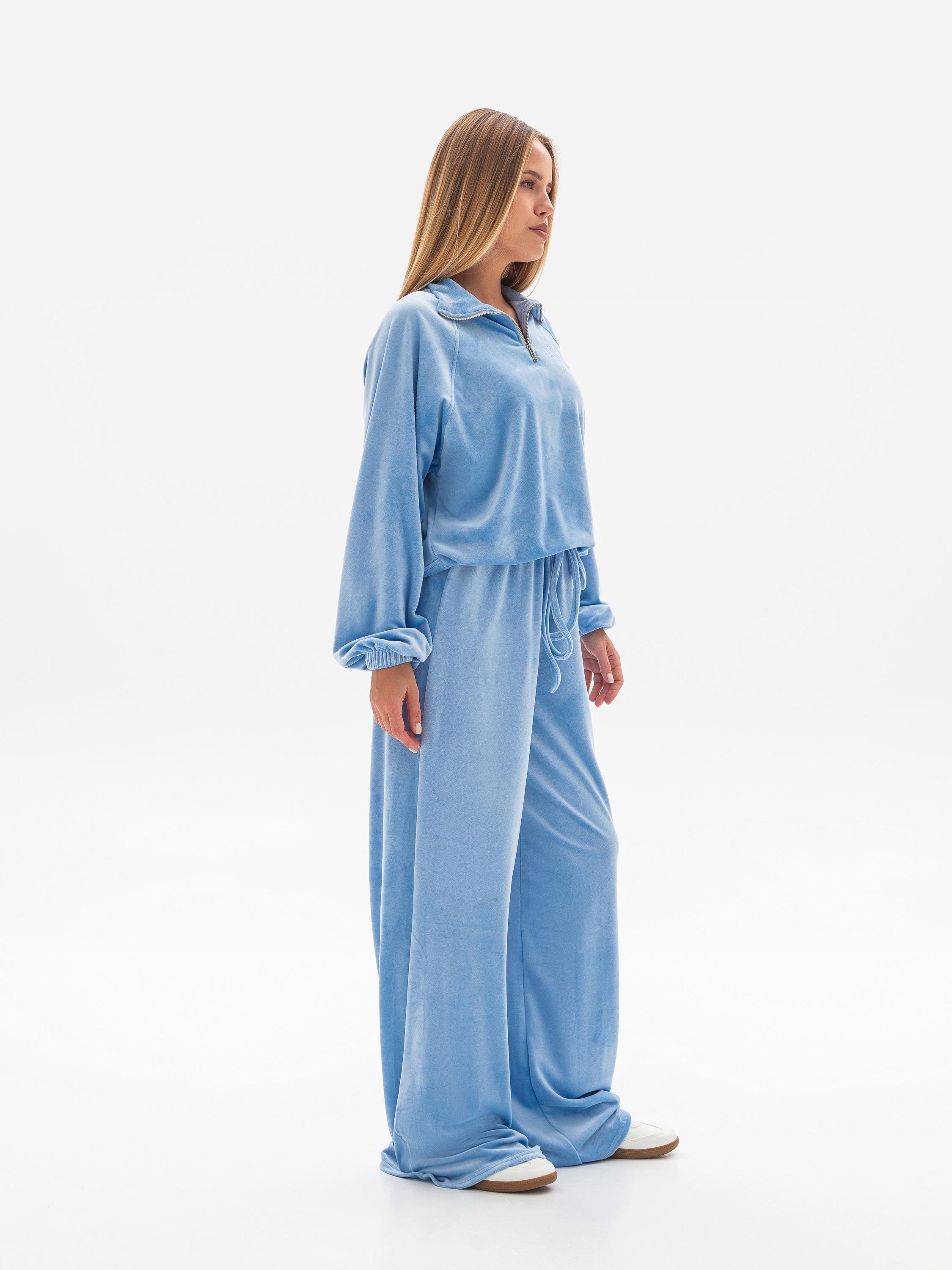 Женский велюровый костюм L/XL Синий (1017)