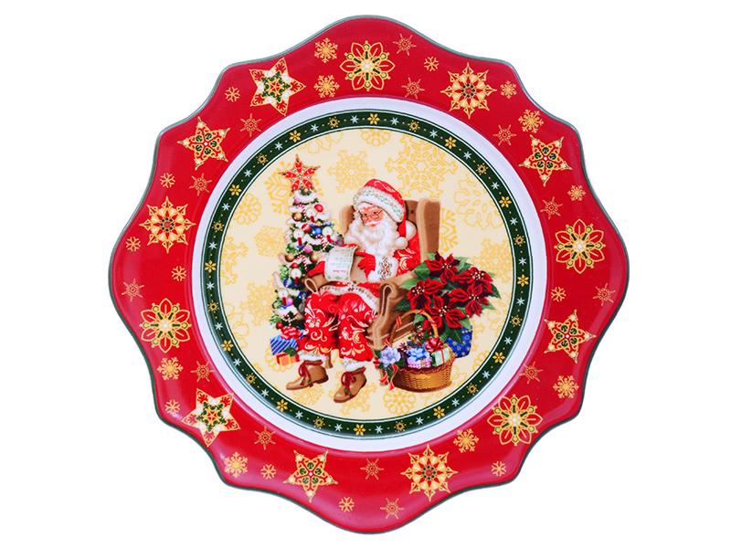 Тарелка фарфоровая Light House Merry christmas 21 см Красный (986-075)