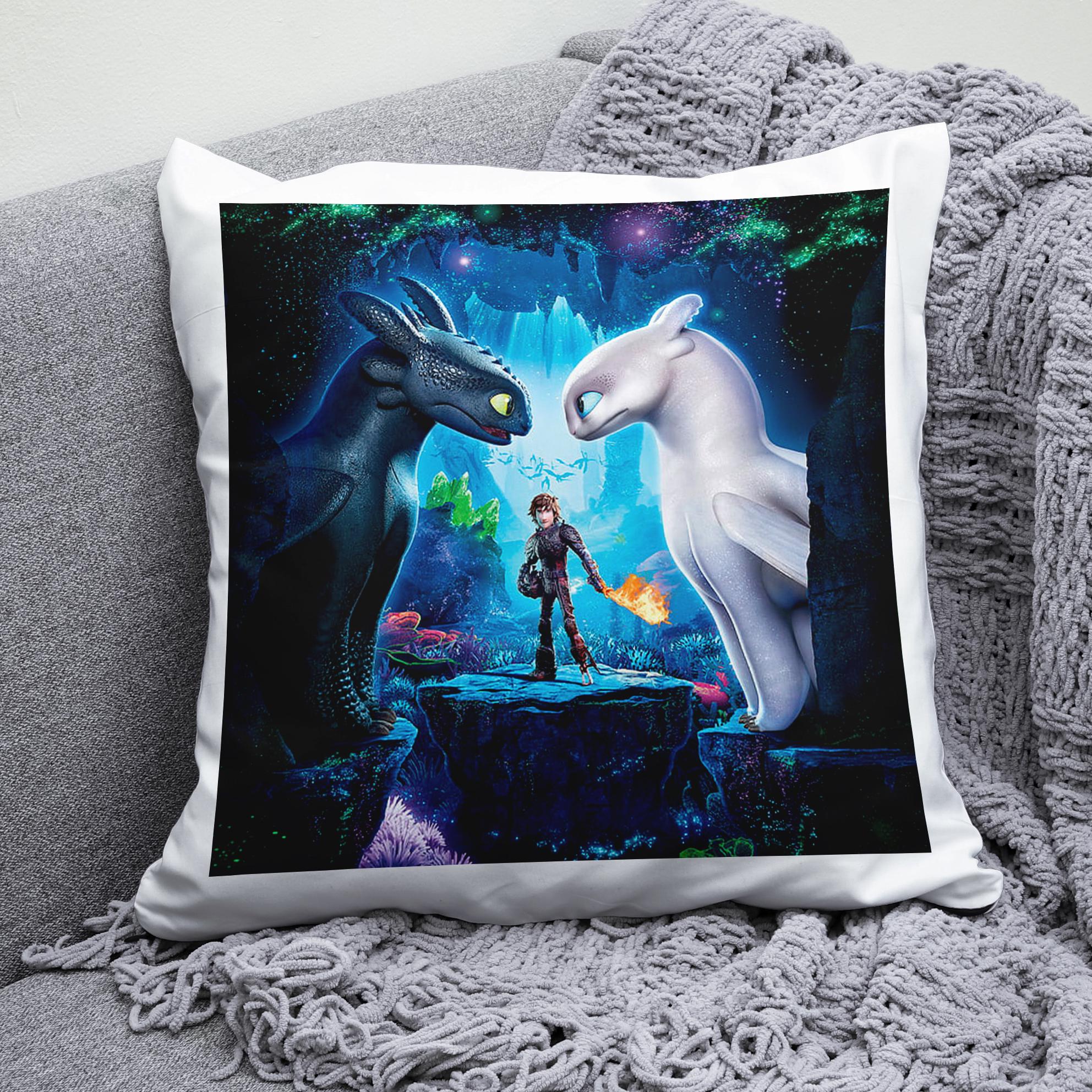 Плюшевая подушка квадрат с принтом How to Train Your Dragon Плюшевая подушка квадрат с принтом How to Train Your Dragon