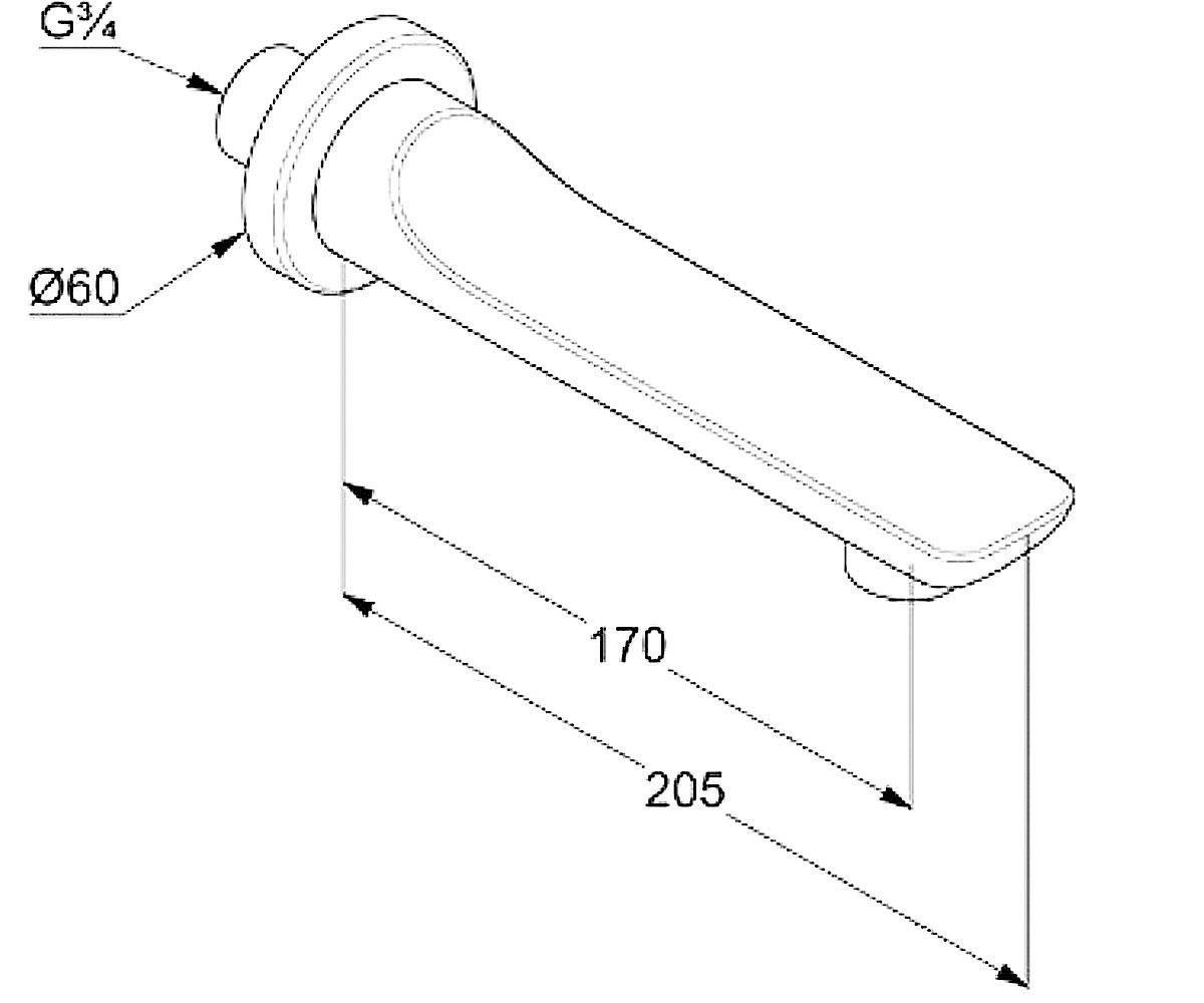 Вилив для ванни 17 см KLUDI BALANCE 5250305 - фото 2