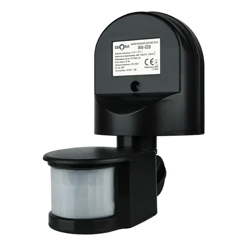 Датчик движения инфракрасный IRM-02B настенный max 1200 Вт 180° Черный (00-00018915)