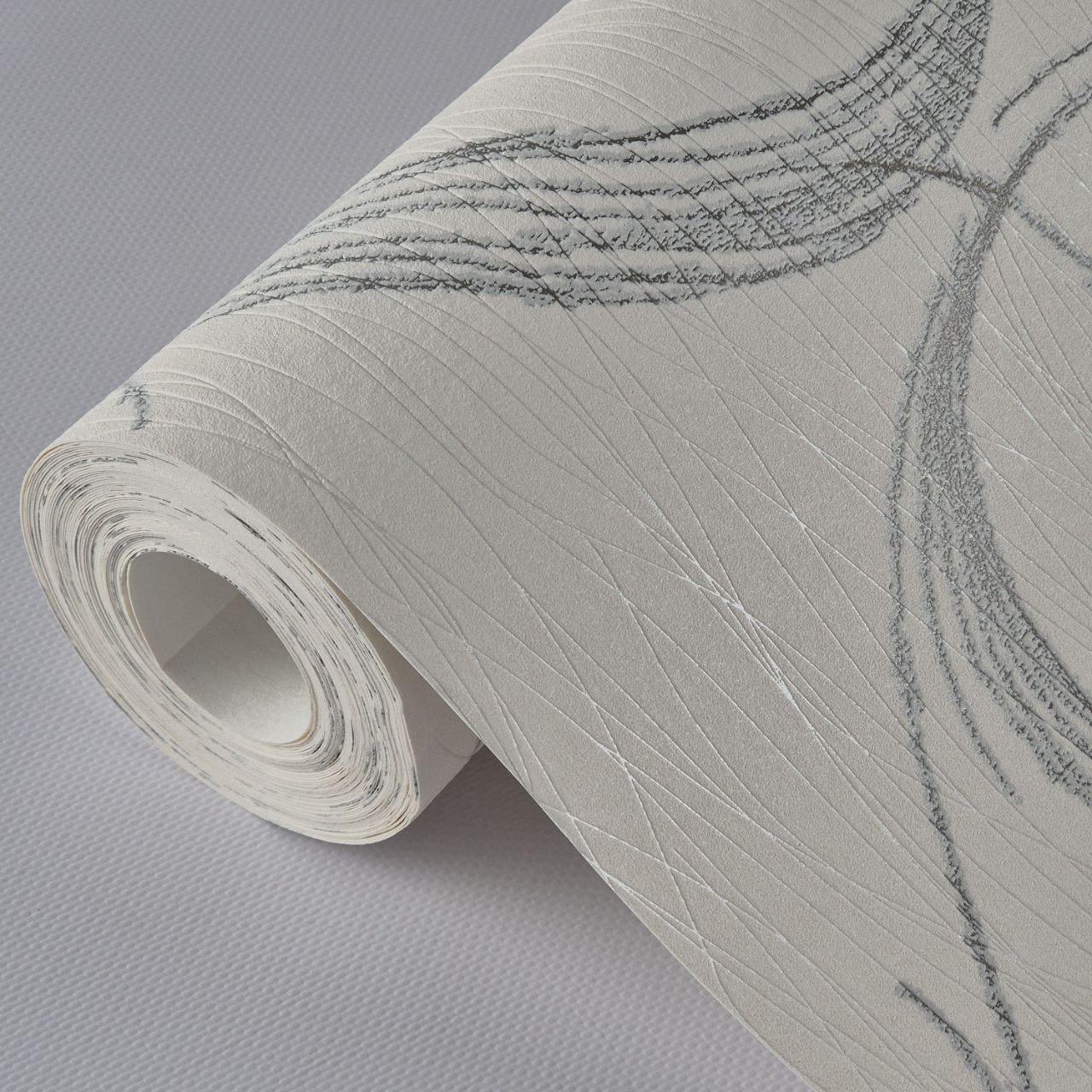 Обои виниловые Marburg 53436 0,53х10,05 м Молочный с серым (29784823) - фото 4