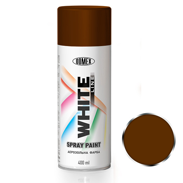 Аерозольна фарба DOMEX WHITE LINE 400 мл RAL8017 Темно-коричневий (2609077318) Аерозольна фарба DOMEX WHITE LINE 400 мл RAL8017 Темно-коричневий (2609077318)