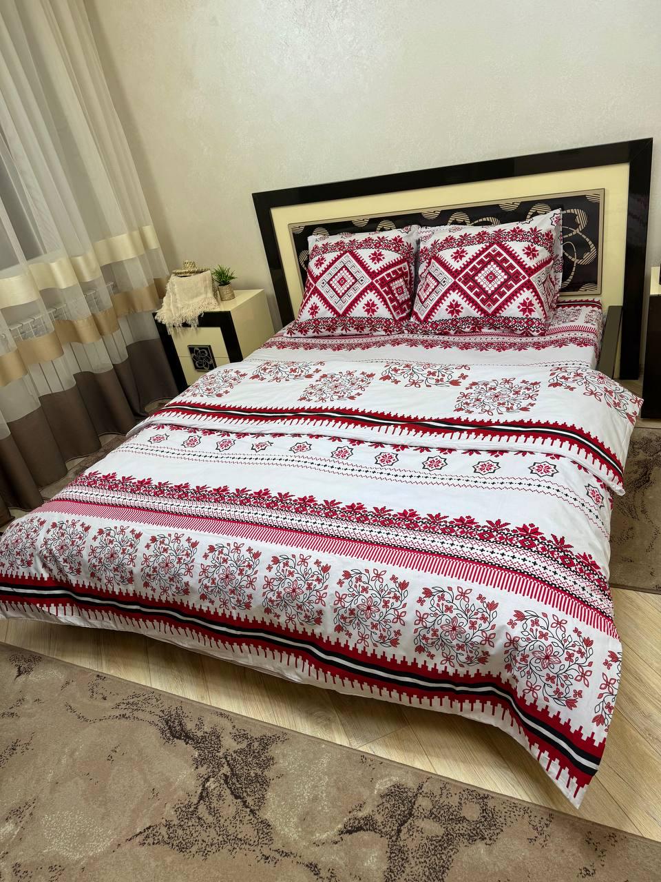 Комплект постільної білизни двоспальний Вишиванка бавовняний 180x220 см Білий (28834240)