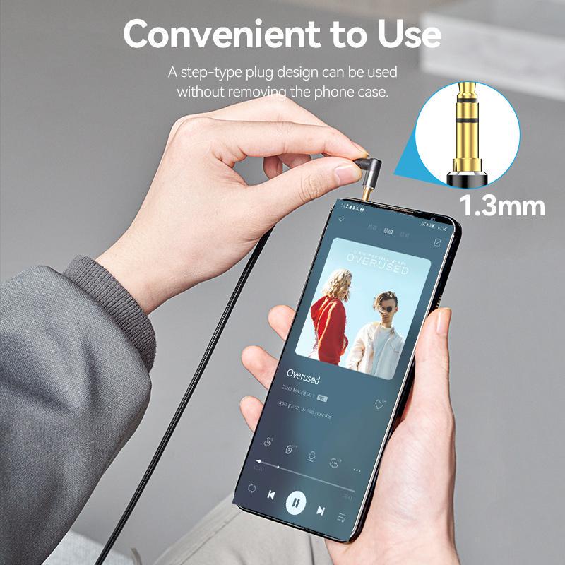 Кабель Vention 3.5 мм minijack стерео AUX TRS 3-пиновая нейлоновая оплетка 1 м Черный (BAZBF) - фото 11 Кабель Vention 3.5 мм minijack стерео AUX TRS 3-пиновая нейлоновая оплетка 1 м Черный (BAZBF) - фото 11