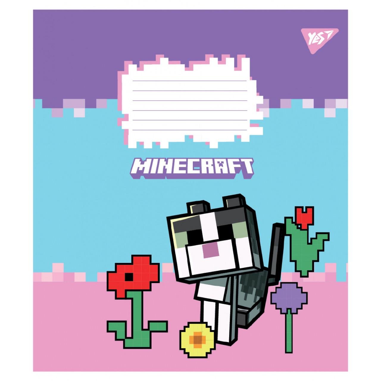 Комплект тетрадей школьный YES Minecraft Flowers для девочки А5/24 линия 5 шт. (767589) - фото 2
