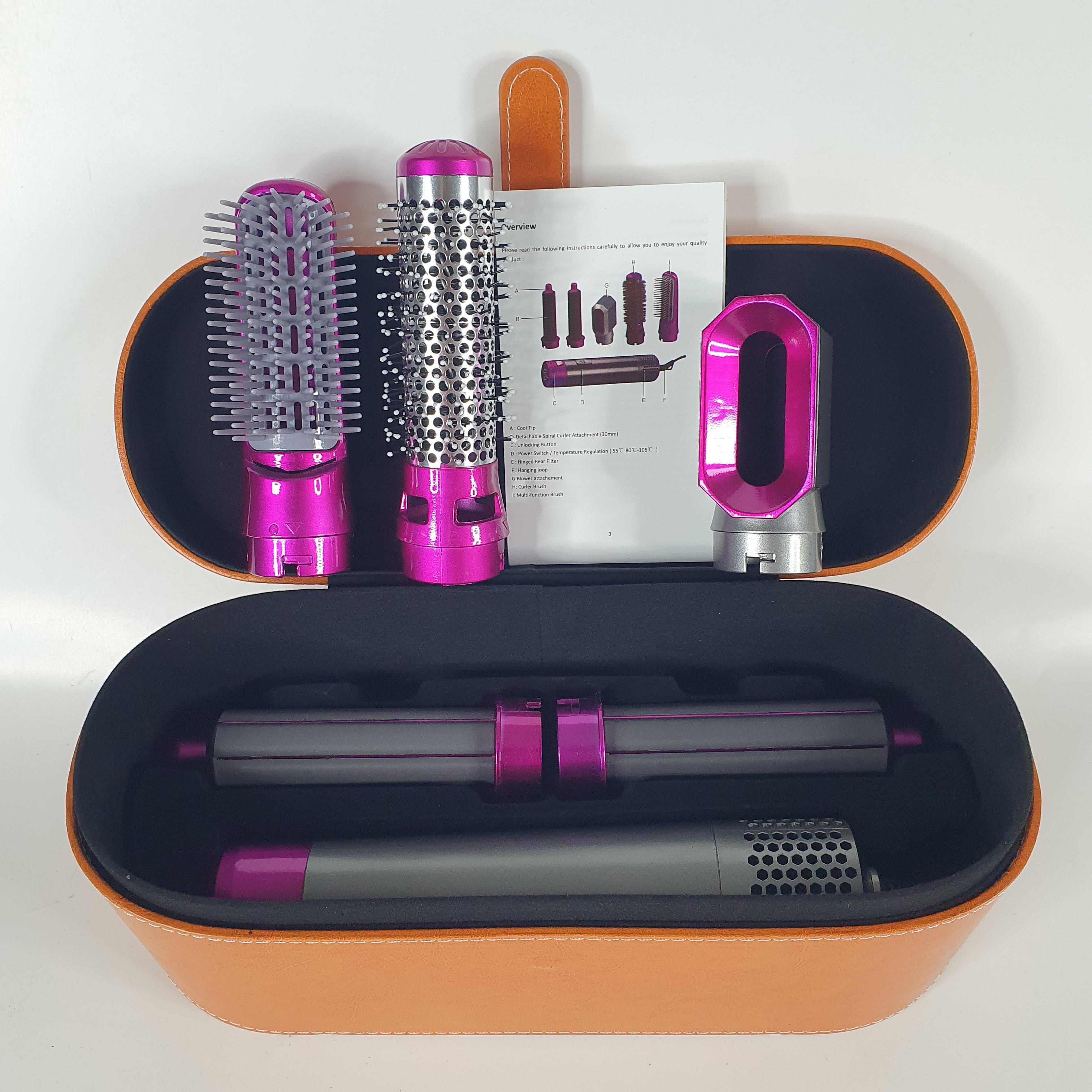 Стайлер для волос с насадками 5в1 с кожаным кейсом в комплекте (DC-51-Brown) - фото 7 Стайлер для волос с насадками 5в1 с кожаным кейсом в комплекте (DC-51-Brown) - фото 7