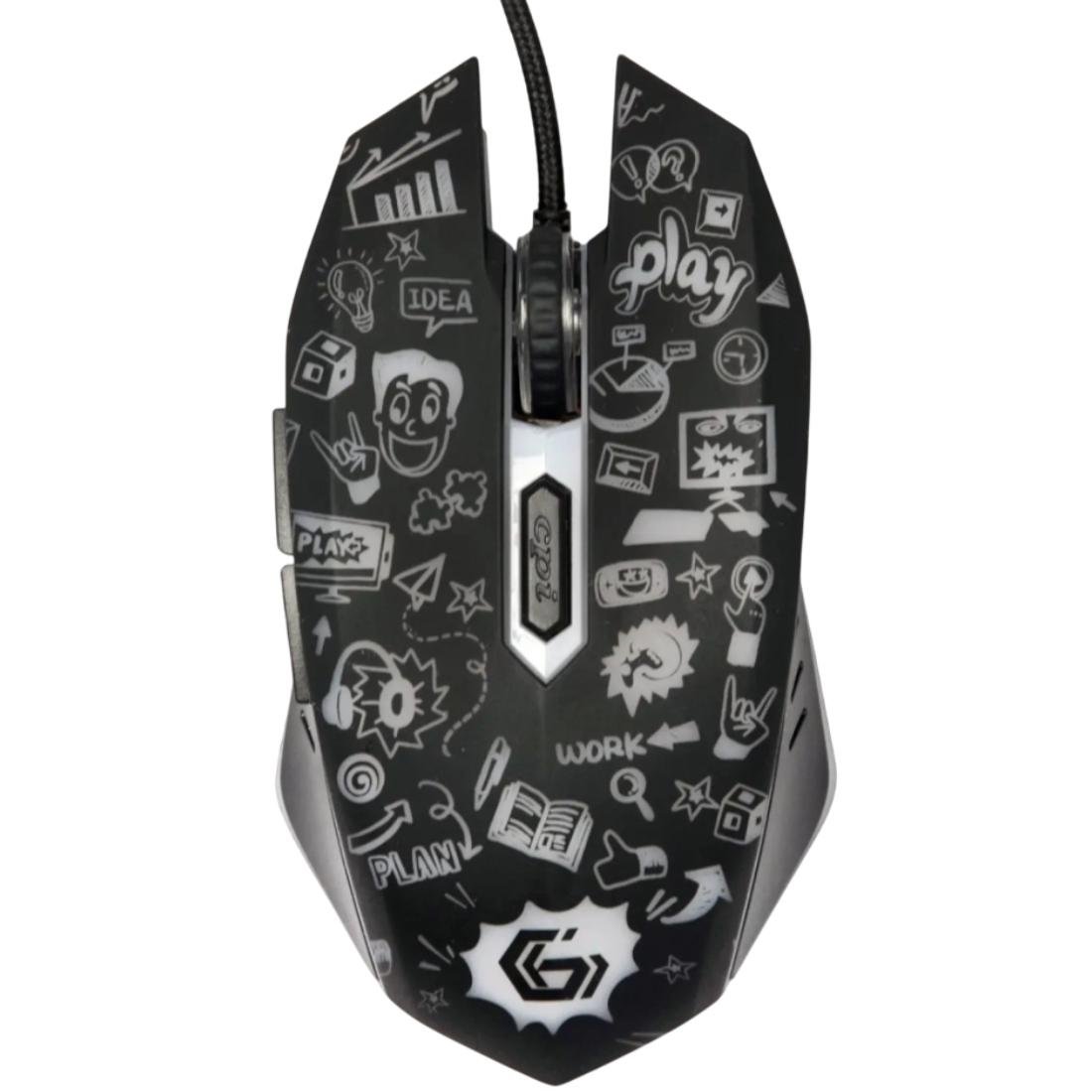 Компьютерная мышка проводная Gembird MUS-6B-GRAFIX-01 с подсветкой Black с рисунком (26449596)