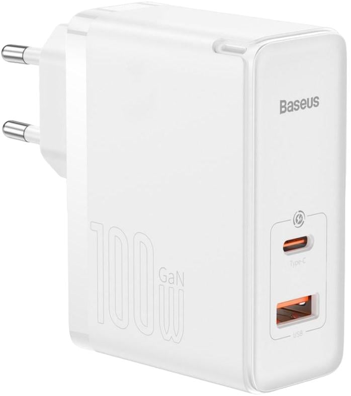 Зарядний пристрій мережевий BASEUS GaN5 Pro Fast Charger C/U 100W White (CCGP090202) - фото 1