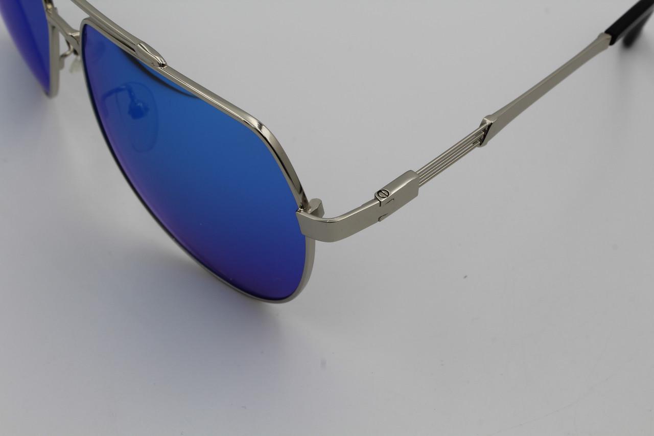 Солнцезащитные очки зеркальные поляризационные Jackfalali aviator Голубой 9111 с2 (2579322821) - фото 6