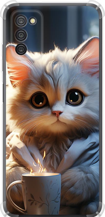 Чехол на Samsung Galaxy A03s A037F White cat (5646sp-2381-42517)