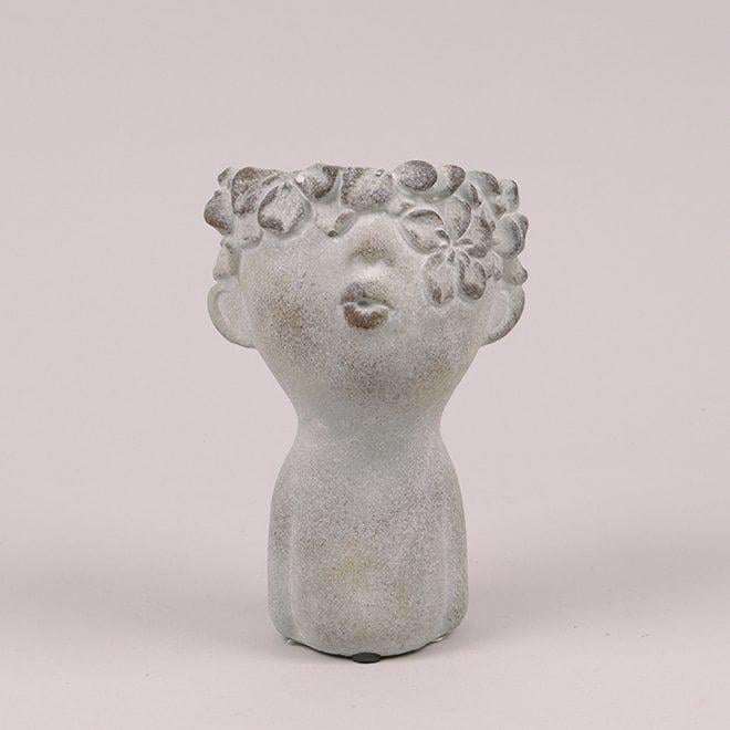 Кашпо из цемента Flora Голова 17 см (36583)