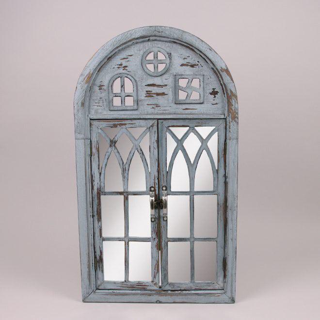 Зеркало настенное Flora деревянное состаренное Голубой (39820) Зеркало настенное Flora деревянное состаренное Голубой (39820)