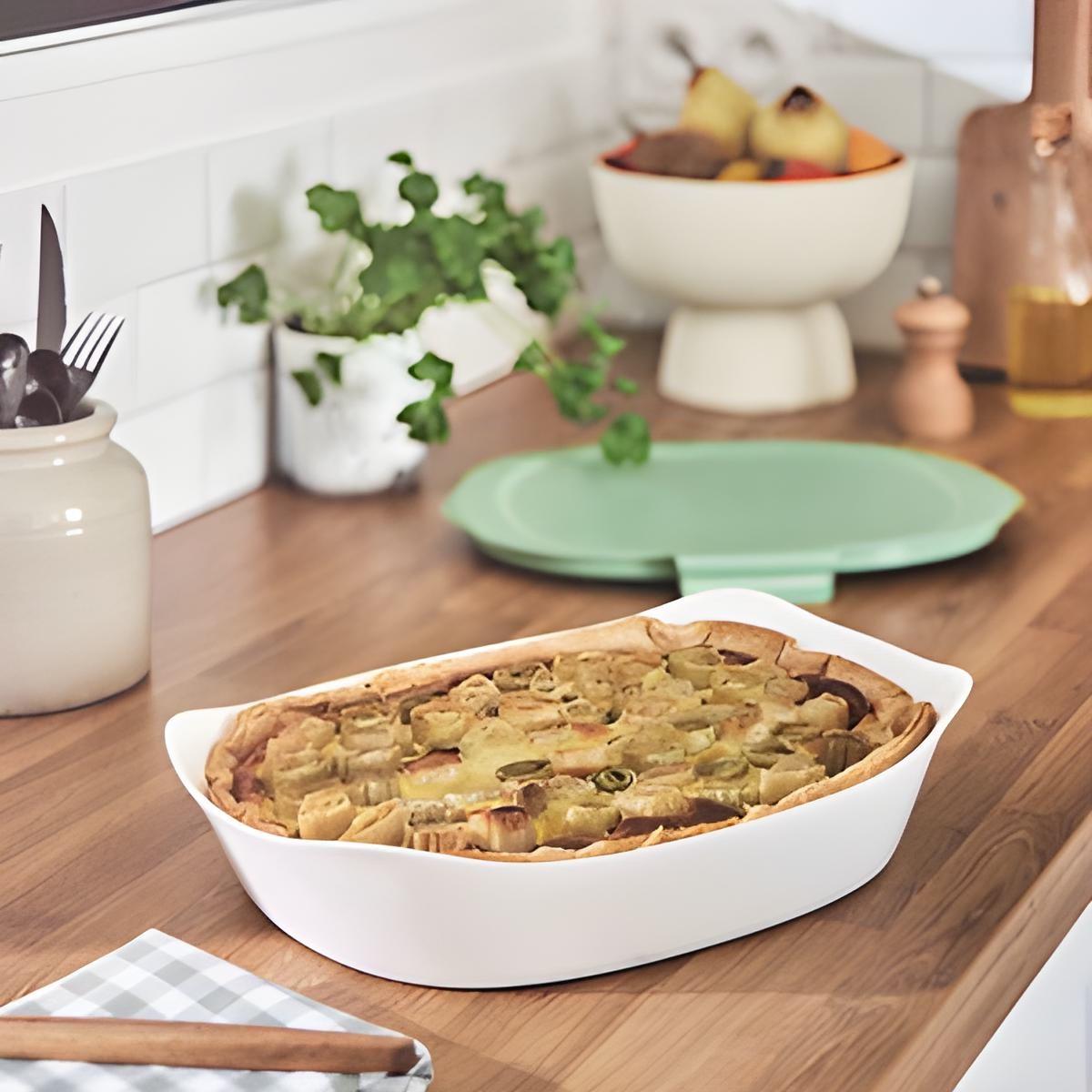 Блюдо для запекания с крышкой Luminarc Smart Cuisine Carine 34x25 см Белый (31362ef7) - фото 4