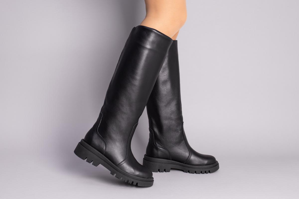 Сапоги женские кожаные демисезонные р. 40 Черный (7007д/40)