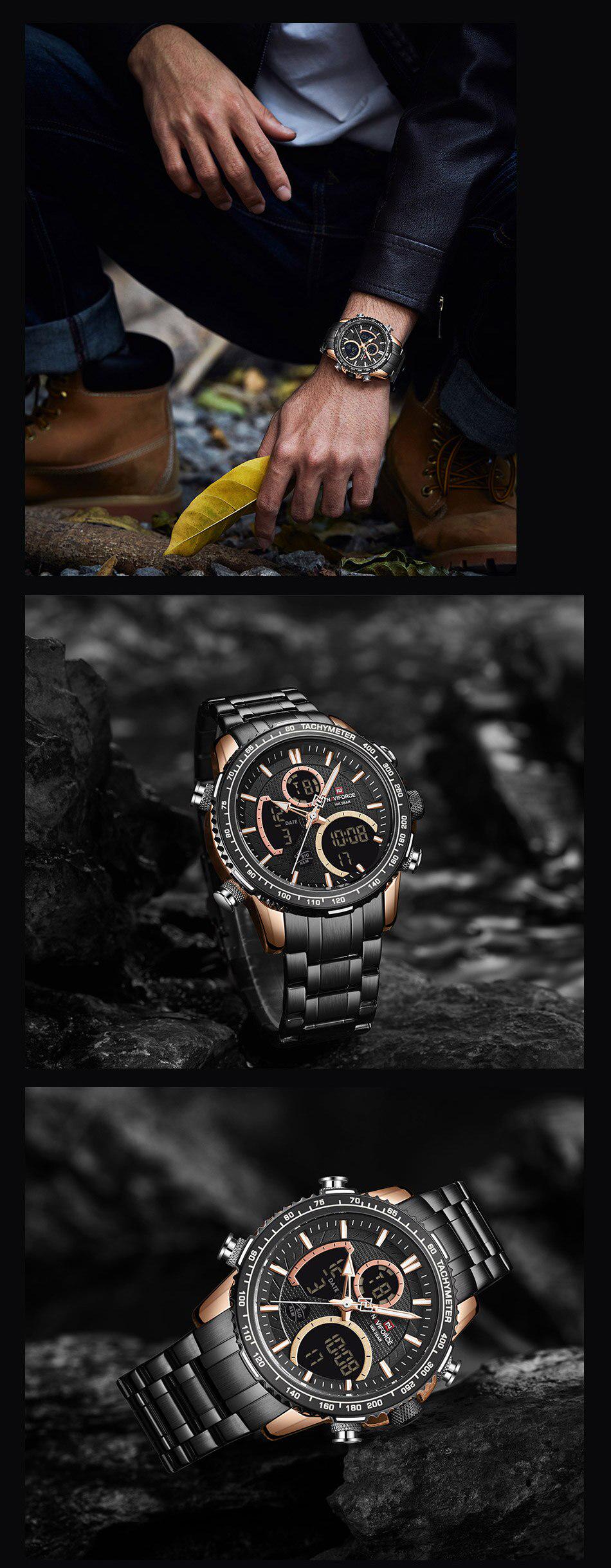 Чоловічий годинник Naviforce Fire 9182 Black - фото 13