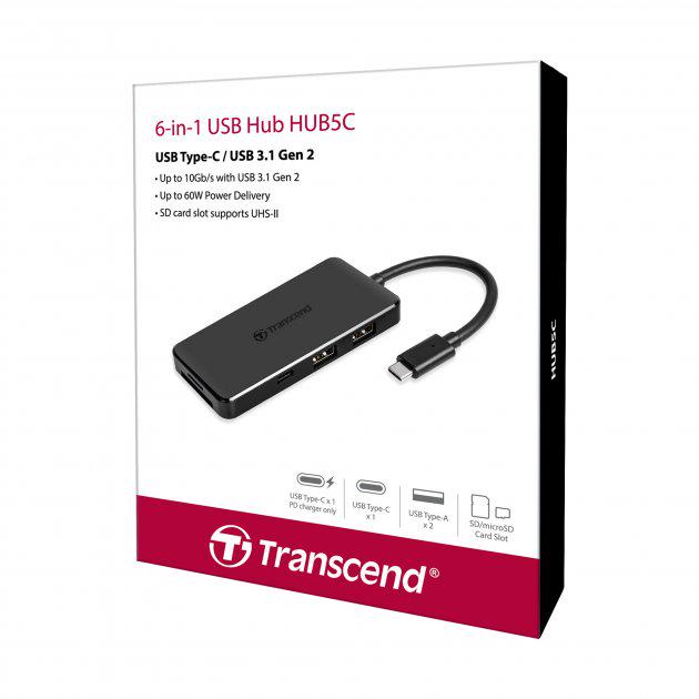 Концентратор Transcend TS-HUB5C Black (8675514) - фото 2