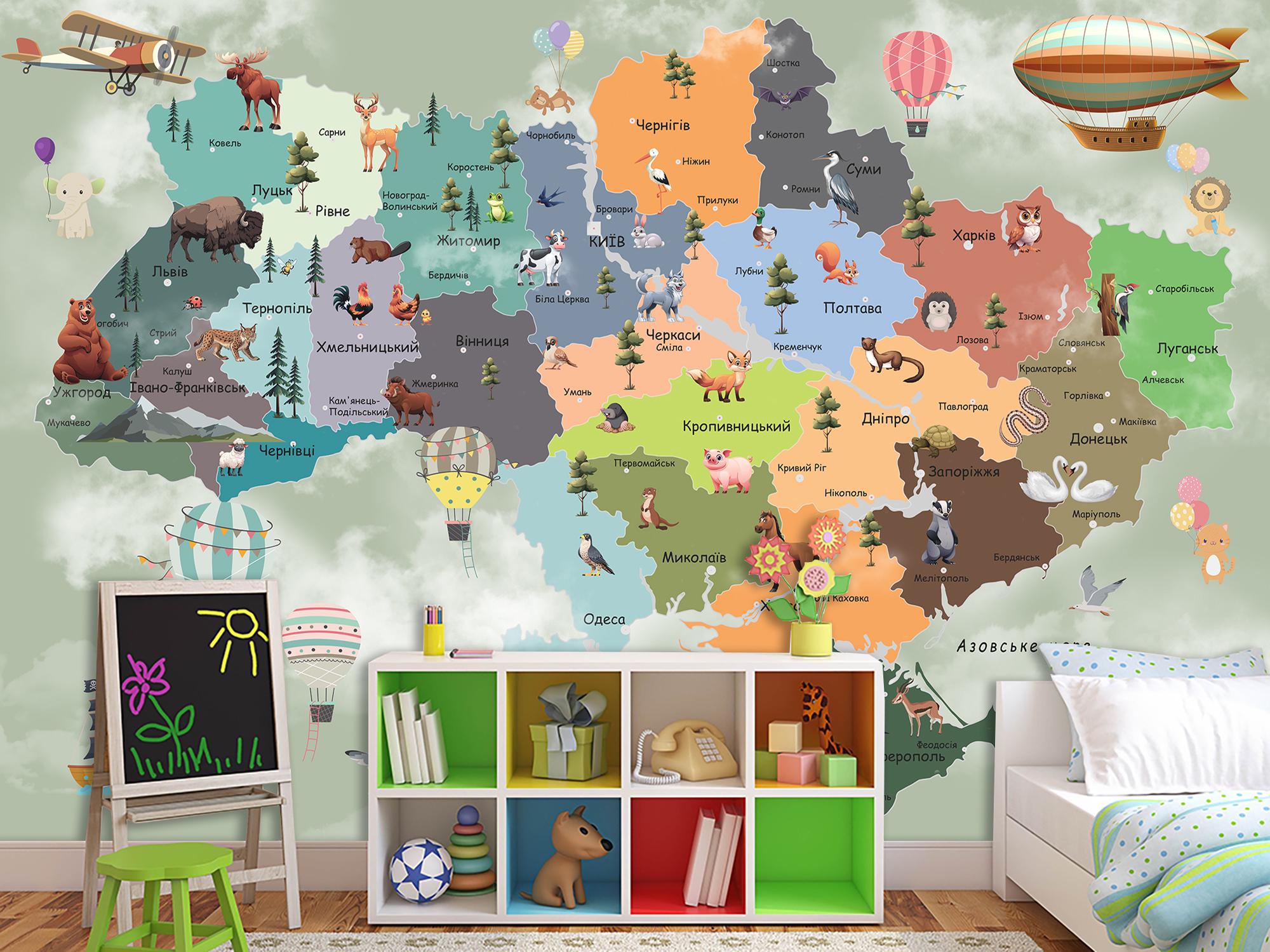 Обои 3Д флизелиновые Upstream Детская карта Украины 120х180 см (WMK-013/2) - фото 12 Обои 3Д флизелиновые Upstream Детская карта Украины 120х180 см (WMK-013/2) - фото 12