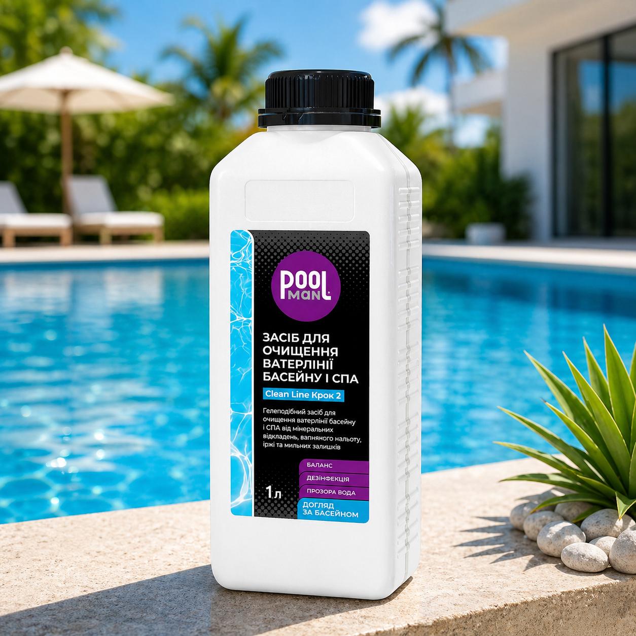 Средство для очистки ватерлинии бассейна и СПА PoolMan Шаг 2
