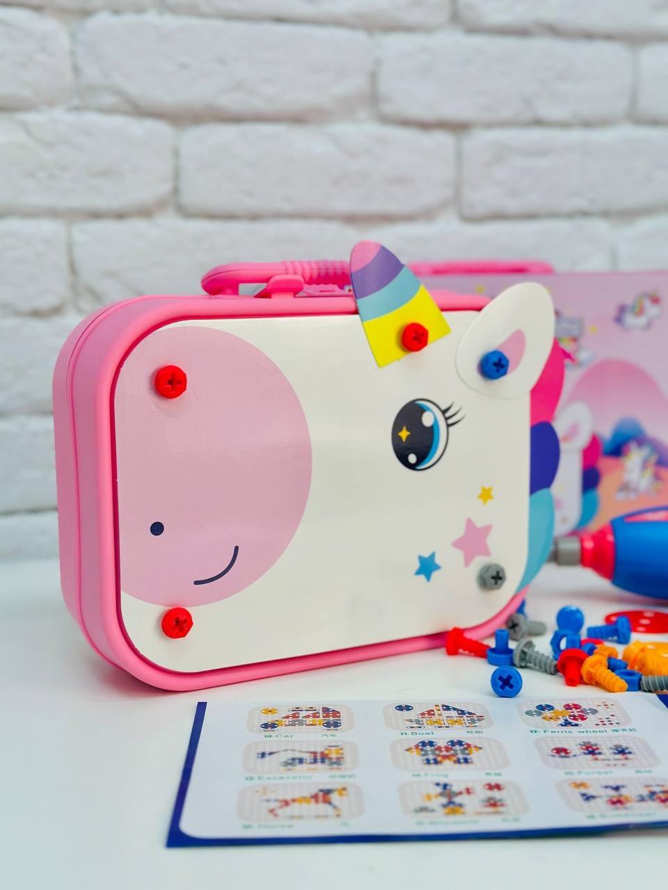 Конструктор-мозаика с шуруповертом 3D модели животных 228 деталей в чемодане (2654615832) - фото 3 Конструктор-мозаика с шуруповертом 3D модели животных 228 деталей в чемодане (2654615832) - фото 3