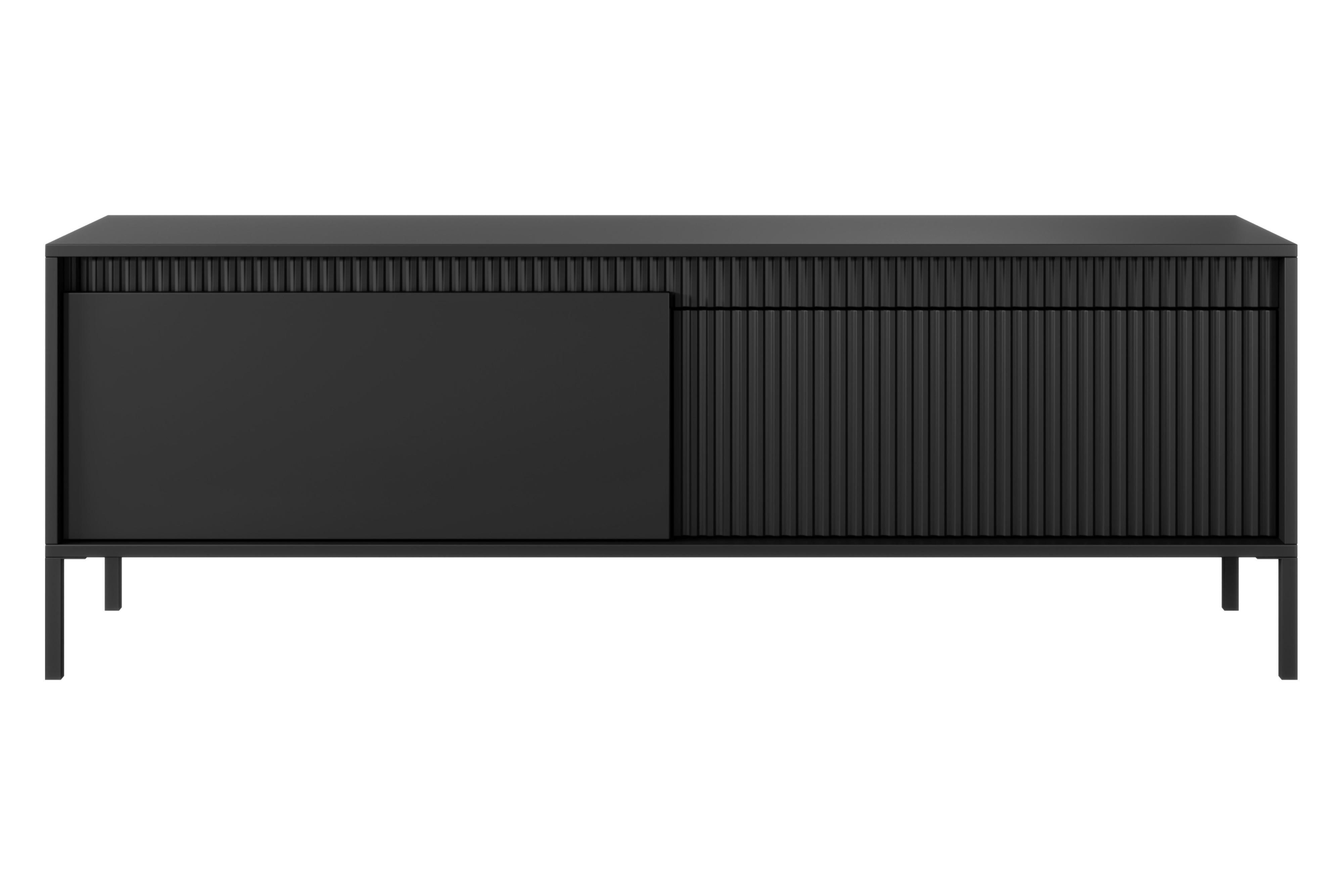 Тумба TV Maraline Oscar Black ribbed 153 см (13715)